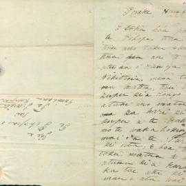 Letter from Tamihana Rauparaha at Poneke