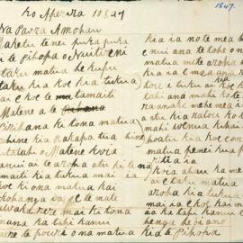 Letter from Paora Amohau at Maketu