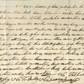 Letter from Ihaka Wanga (Whanga) at Mahia