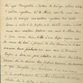 Letter from Tawanga (Taiwhanga) at Kaikohe