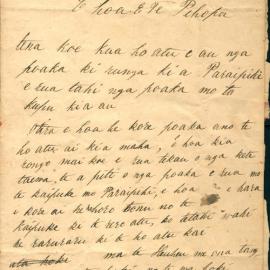 Letter from Tamihana Katu (Tamihana Te Rauparaha) at Otaki