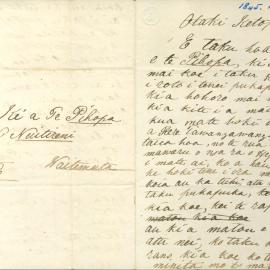 Letter from Te Rauparaha at Otaki