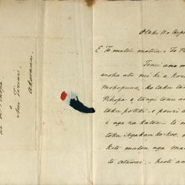 Letter from Matene and Pipi at Otaki